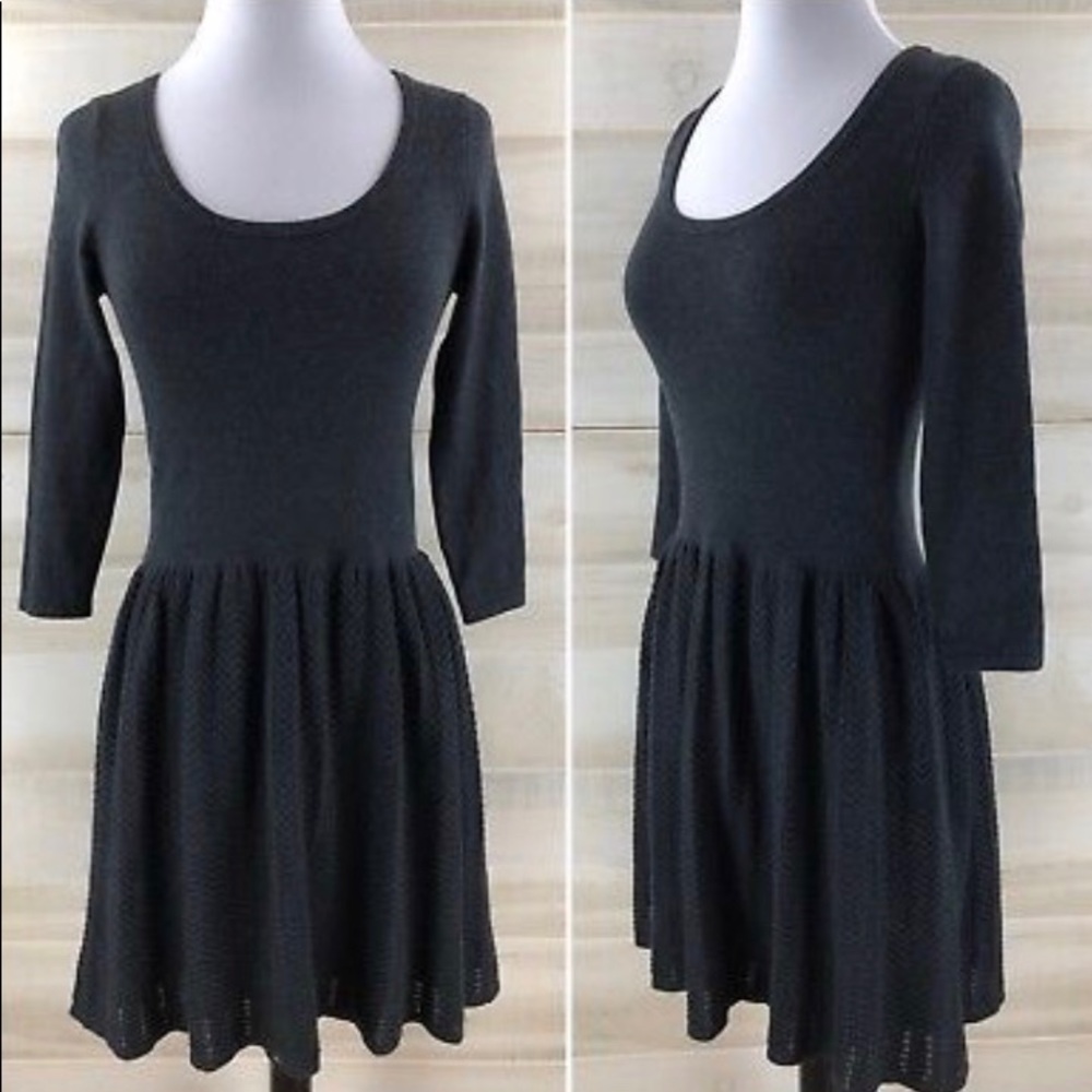 Madewell Wallace Gray Knit Sweater Dress